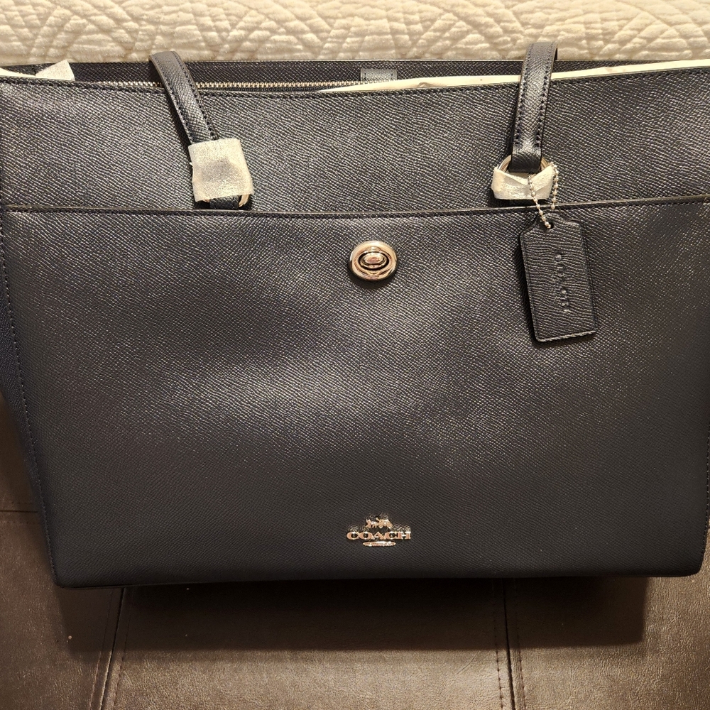 Coach Black Leather Laptop Bag - Picture 3 of 4